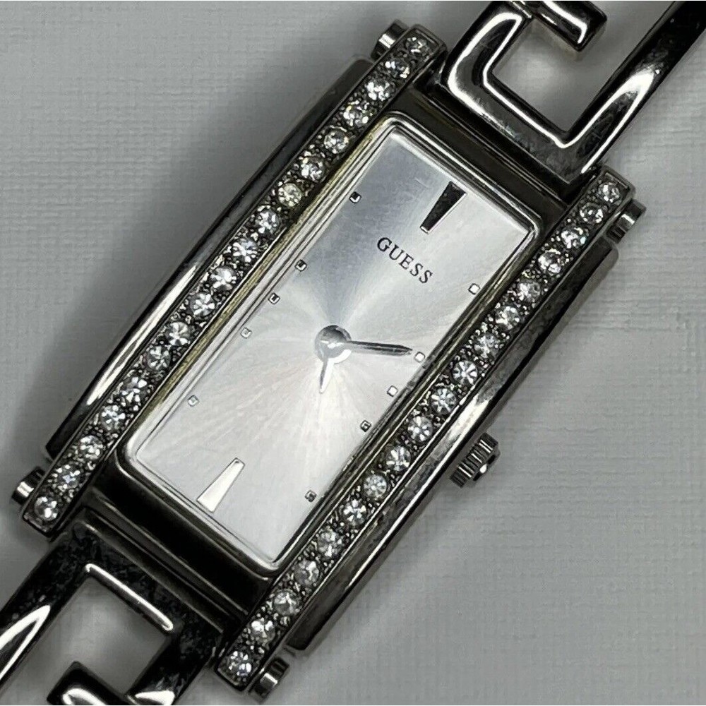 Guess Bling Dressy Formal Silverstone Quartz Women Watch Link Clasp Band G75728L